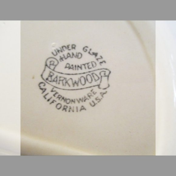 Vintage 11" Vernon Kilns Vernon Ware Barkwood Oval Divided Vegetable Bowl - Picture 5 of 7